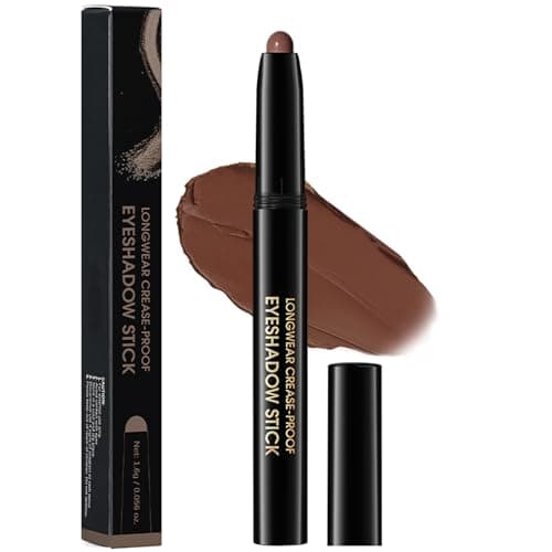 Image of Matte Brown Eyeshadow Stick – Smooth Creamy Shadow & Eyeliner Pencil for Eye Contour and Smokey Makeup, Long Lasting Smudge-Proof Pressed Texture, Natural Blendable Formula for Mature Women