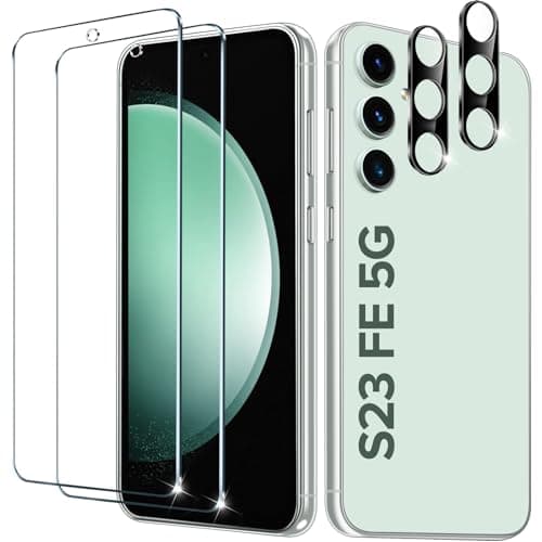 Image of ivoler [2+2 Screen Protectors for Samsung Galaxy S23 FE 5G, with 2 Pack Camera Lens Protector, 2 Pack 9H Hardness Tempered Glass, Anti-Scratch Film, Anti-Bubble(NOT for Samsung S23)