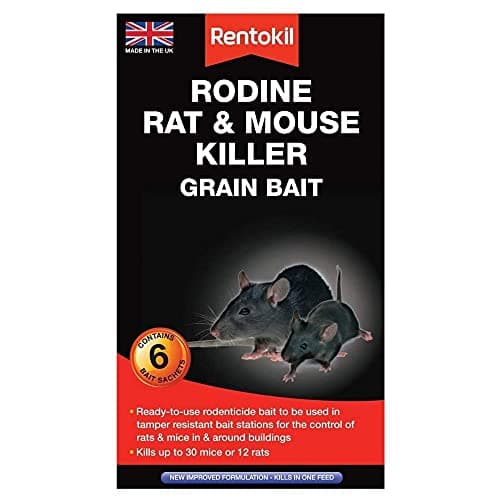 Image of Rentokil Rodine Mouse & Rat Killer Grain Bait Pack of 6 Sachets