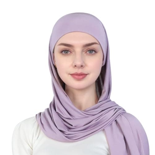 Image of Pre-sewn Instant Slip-on Modal Jersey Hijab Head Scarf Wrap for Muslim Women Luxury Bridal Jilbab Inclusive Modest Fashion Heritage-Meets-Modernity Contemporary Minimalist