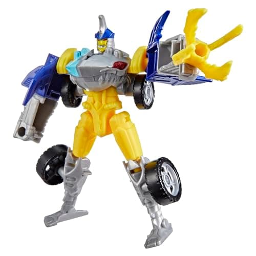 Image of Transformers CYBERWORLD Sky-Byte Cyber Changers 4-Inch Action Figure, Quick Change to Car Mode, Robot Toys for Boys and Girls 6 and Up