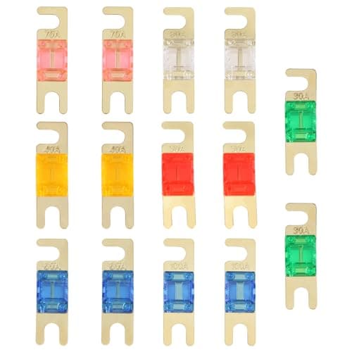 Image of 14PCS Midi Fuse Set 30-100Amp 32V, Mega Bolt-on for Marine, Electric Hybrid Vehicles, DC Motor, Car Audio, Trucks