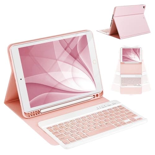 Image of CC Store Case With Keyboard for iPad 9th 2021/8th Gen 2020/7th Gen 2019 with 10.2“ Bluetooth Wireless Detachable Keyboard Case for iPad Air 3 /iPad Pro 10.5" With Pencil Holder& Auto Sleep/Wake