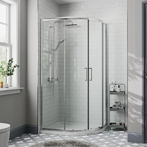 Image of Diamond® 900mm Quadrant Shower Door Enclosure for Wet Room Cubicle Enclosures, 8mm Safety Glass, Polished Chrome, Framed