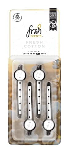 Image of FRSH Scents FR8937 Fresh Cotton x4 Vent Clip Air Freshener - Lifespan of Upto 60 Days - Ideal for Any Sized Car Vent