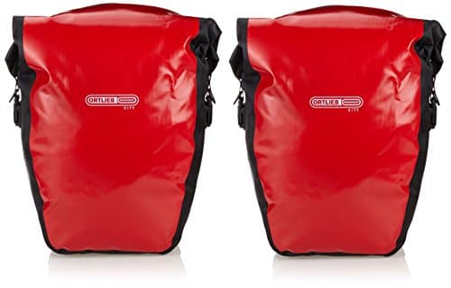 Image of Ortlieb Back-Roller City Bicycle Bag (1 Pair) - Black/Red, 40 Litre