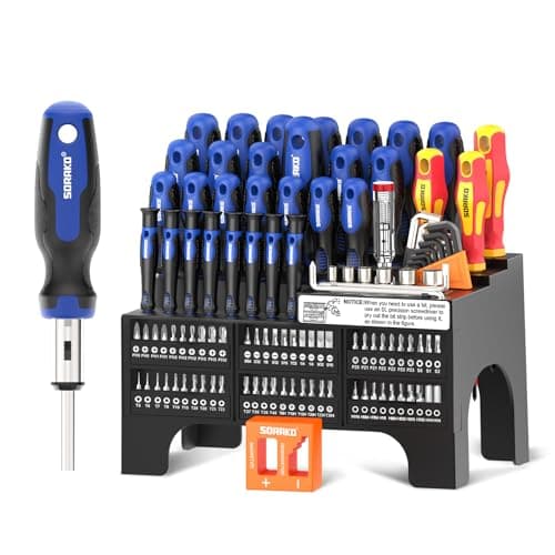 Image of SORAKO 118Pcs Screwdriver Set Magnetic, Including Ratchet Screwdriver, Bits, Precision Screwdrivers, Insulated Screwdrivers, Voltage Tester, Magnetizer, Suitable for Home, Office, Farm Maintenance