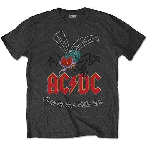 Image of Ac/Dc Fly On The Wall Official Tee T-Shirt Mens Unisex (X-Large) Grey