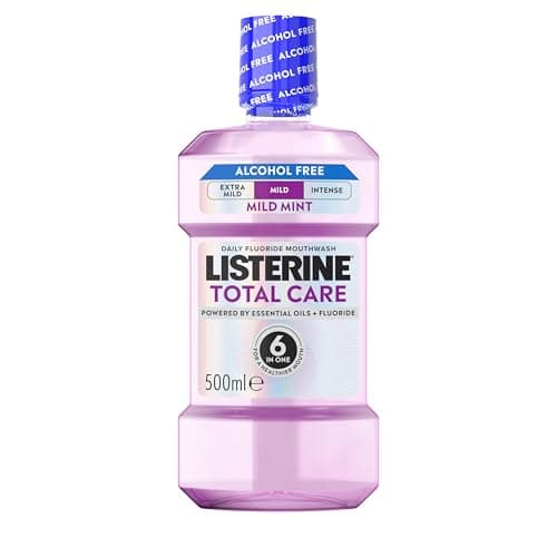 Image of Listerine Total Care Mild Taste (Alcohol Free) Antibacterial Mouthwash (500ml), Fresh Mint Flavour With 6-in-1 Benefits