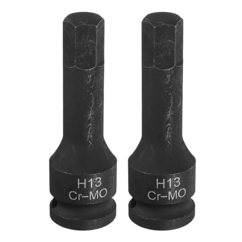 Image of sourcing map 2pcs H13 (13mm) Hex Impact Bit Socket 1/2" Drive Sockets CR-MO Steel Hex Lengthen Screwdriver Socket Adapter for Electric Ratchet Wrenches Fastening Screws
