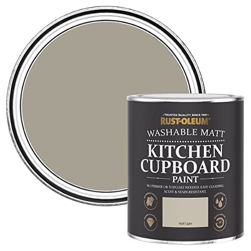 Image of Rust-Oleum Grey Kitchen Cupboard Paint in Matt Finish - Half Light 750ml