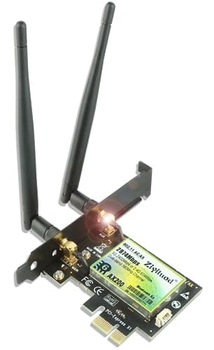 Image of WiFi Card 2974Mbps Bluetooth 5.2 PCIe Network Card, Intel WiFi 6 AX200 Chip, 5GHz/2.4GHz PCI Express Bluetooth WiFi 6 Card for PC Windows 11/10(64Bit)