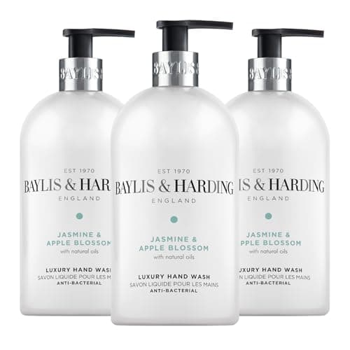 Image of Baylis & Harding Jasmine and Apple Blossom Anti-Bacterial Hand Wash, 500 ml (Pack of 3) - Vegan Friendly