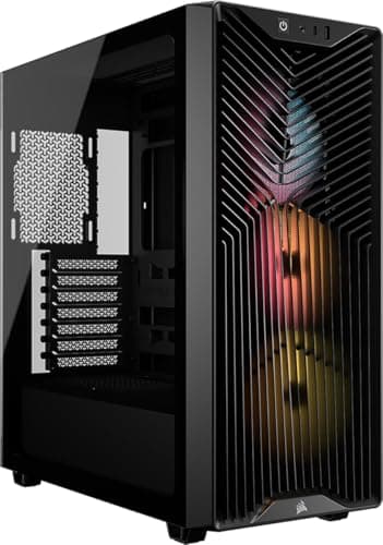 Image of CORSAIR 3200D RS ARGB Mid-Tower PC Case – 3x RS120 ARGB PWM Fans Included, GPU Anti-Sag Stabilisation Arm, ASUS BTF, MSI Project Zero, Gigabyte Project Stealth – Black