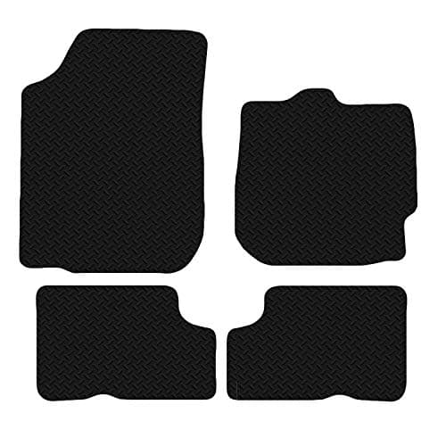 Image of Carsio Car Mats For Dacia Duster 2010 to 2018 3mm 4pc Set Tailored Fit Rubber Floor Mat Complete Accessory Black Custom Fitted - Anti-Slip Backing, Heavy Duty & Waterproof