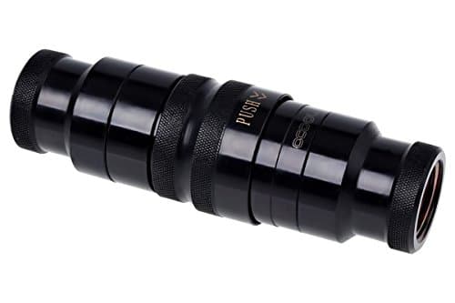 Image of Alphacool 17370 Eiszapfen HF quick release connector kit G3/8 inner thread with reducing nipple G1/4 - deep black Water cooling Fittings