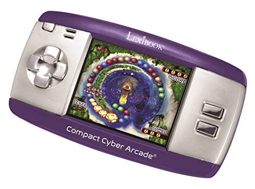 Image of LEXIBOOK Compact Cyber Arcade Portable Gaming Console, 250 Games, LCD, Purple, JL2375PR