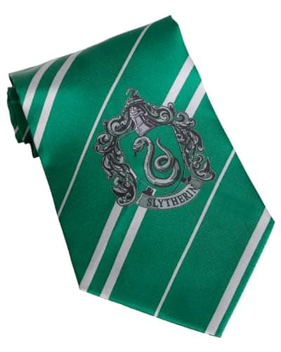 Image of Funidelia Official Slytherin Harry Potter Tie for men and women. Includes: 145 cm long tie. Costume Accessories for adults - Outfit for adults for Parties, Carnival and Halloween