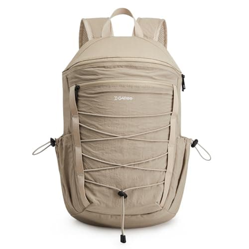 Image of G4Free 20L Small Backpack Rucksack for Women Men, Lightweight Hiking Backpack for Walking Travel, Daypack with Drawstring (Khaki)