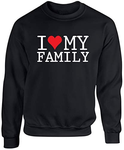 Image of Hippowarehouse I Love My Family Unisex Jumper Sweatshirt Pullover (Specific Size Guide in Description) Black