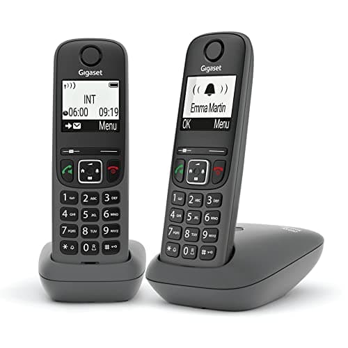 Image of Gigaset AS490 Duo Téléphone analog/dect Identification de l'appelant Noir