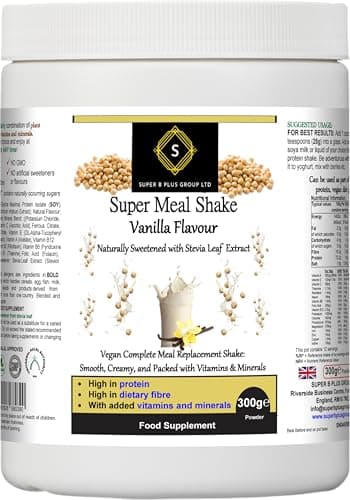 Image of Super Meal Shake - Vegan Vanilla Protein - Meal Replacement - 300g Powder for Weight Loss & Digestion & Energy