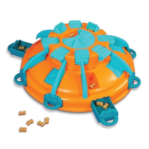 Image of Outward Hound by Nina Ottosson Tower of Treats Level 4 Expert Dog Treat Puzzle for Enrichment, Orange