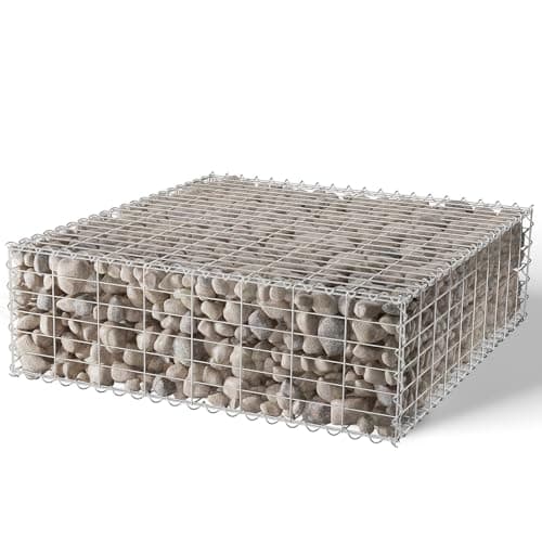 Image of DKIEI Gabion Baskets Gabion Stones Gabion Wire Mesh Gabion Cages Retaining Wall Garden Wire Pot Cage Fence Privacy Diameter-4 mm Mesh, 100x95x30CM