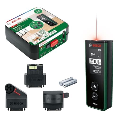Image of Bosch laser measure Zamo 4th gen. with 3 attachements (easy & precise measurement up to 25m, rechargeable batteries via USB-C®, with attachment function, in cardboard box)