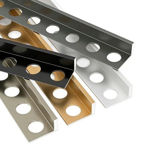 Image of Aluminium Tile Trim L Shape, Metal Edge Guard Finishing Profile For Floor & Wall Protection, 90cm Long 3pcs(Silver,10mm/0.39(3pcs))