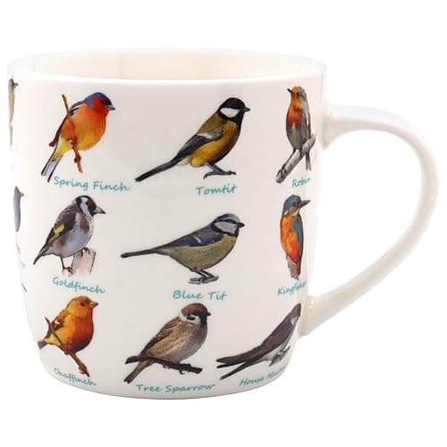 Image of THE Leonardo Collection Birds Mug, Tea and Coffee Mugs for Hot Drinks | Fine China Printed Mugs for Kitchen & Home | Reusable Ceramic Cups for Every Occasion | Birthday Gifts for Women & Men