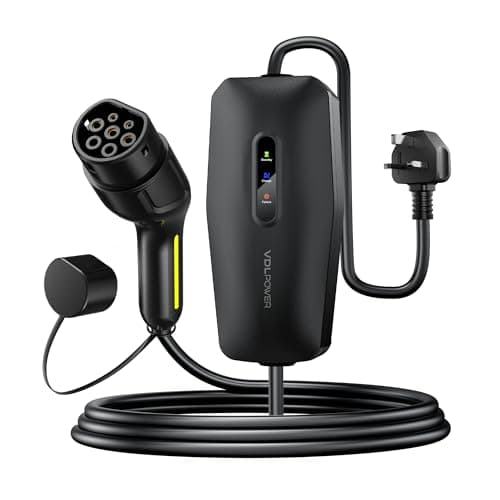 Image of VDLPOWERVP EV Charger 3kW Type 2 to 3 Pin Plug, 13A 230V Portable EV Car Charger with 8M Cable, LED Status Indicators, IP65 Waterproof Electric Vehicle Charging Cable for EVs & PHEVs