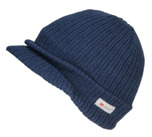 Image of Thinsulate Peaked Knitted Beanie Hat Winter Hat Stretch Knit Work Causal Outdoors Fleece Lined One Size (UK, Alpha, One Size, Navy)