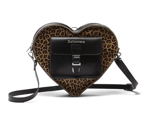 Image of Dr. Martens Transparent Heart Shaped Backpack, Black Kiev+leopard Hair-on, Mini