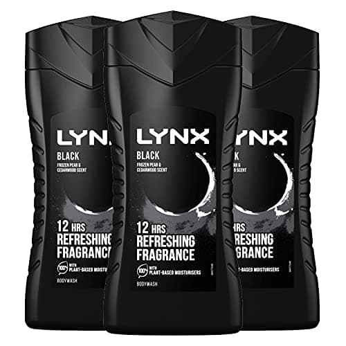 Image of 3 Pack of Lynx 12 Hours Shower-Fresh Scent Refreshing Black Pear and Cedarwood Scent Body Wash, 225ml with Plant-based Moisturisers