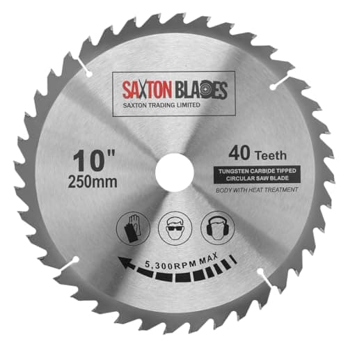 Image of Saxton TCT Circular Wood Saw Blade 250mm x 30mm x 40T for Bosch, Makita etc fits 255mm saws