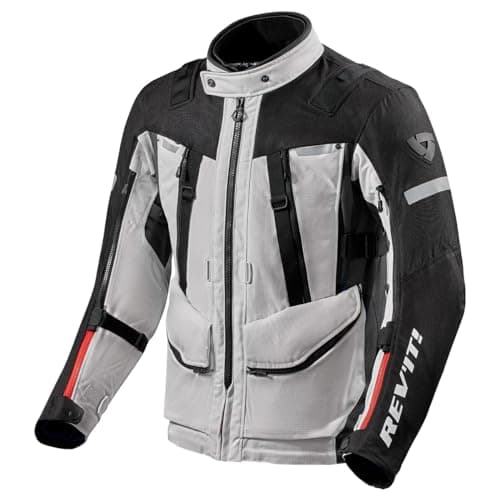 Image of Revit Sand 4 H2O Motorcycle Textile Jacket, silver/black, S