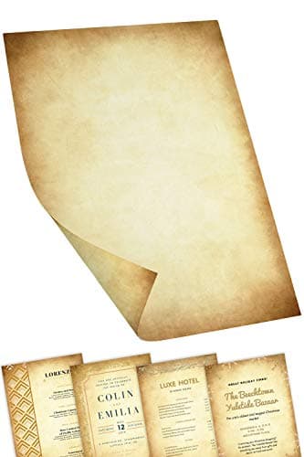 Image of Augustus Vintage Certificate Paper, Scroll Papyrus Effect, Like Decorative Parchment Paper, Craft & Letter Writing - 60 Sheets, A4, Double Sided, Printer Friendly, 100 GSM - Astra Print