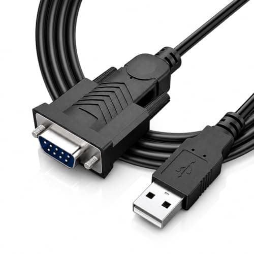 Image of USB to Serial Adapter Cable, USB to RS-232 Male (9-Pin) DB9 Serial Converter Cable 1.8M, Stable Data Transfer USB to RS232 Adapter for Router, Modem, Industrial Equipment and Computer Connection