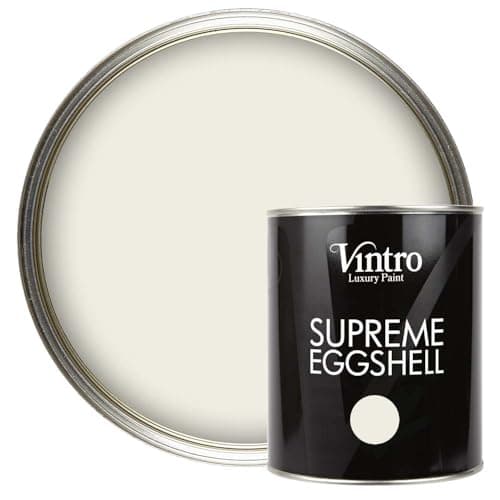 Image of Vintro Paint | Cream Eggshell Paint | for Walls | Wood | Trim | Satin Furniture Paint | Interior & Exterior Use. 1 Litre (Trafalgar Square - Cream)