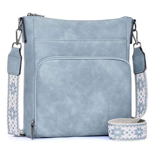 Image of Roulens Crossbody Bags for Women,Soft Vegan Leather Medium Shoulder Handbags Travel Purse with Front Zipper Wallet Pocket