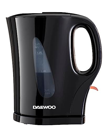 Image of Daewoo Essentials 1.7L Fast Boil Electric Kettle – Black Plastic Cordless Jug with Auto Shut-Off & Boil-Dry Protection, Compact, Easy to Use & Clean