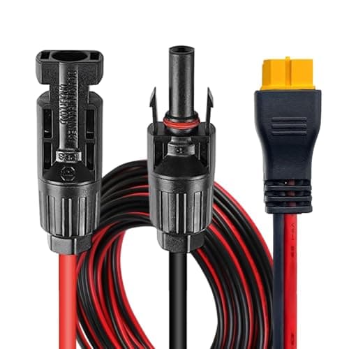 Image of Cable Solar Connector to XT60, 11.5FT/3.5M 14AWG Solar Connector to XT60 Adapter Cable, MC4 to XT60 Power Cable for EcoFlow, Anker SOLIX, ALLPOWERS Portable Power Stations & Solar Generators, RV, Boat