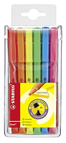 Image of STABILO flash - Highlighter - Pack of 6 - Assorted Colours