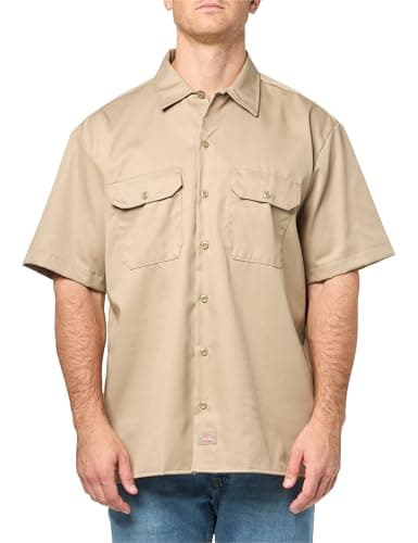 Image of Dickies Men's Short Sleeve Work Shirt, Desert Sand, XXL