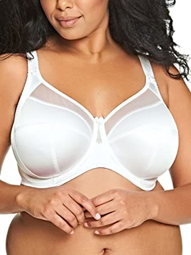 Image of Goddess Women's Keira Underwire Banded Bra Full Coverage, Sheer, White, 38HH