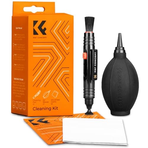 Image of K&F CONCEPT 4-in-1 Camera Cleaning Kit with Lens Brush Pen, Rocket Air Blower, Microfiber Cloth, Lens Cleaner Kit Compatible with Canon Nikon Pentax Sony DSLR Cameras Cleaning Tool Accessories