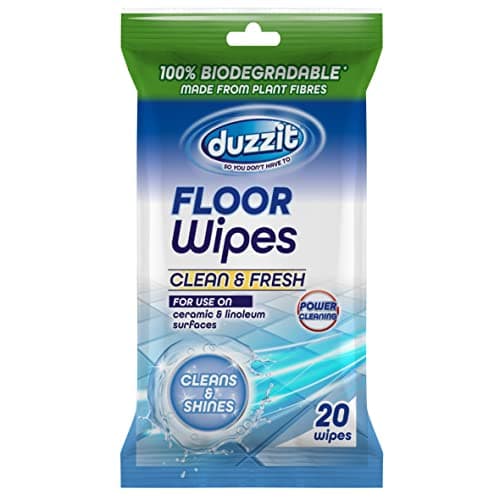 Image of Duzzit Floor Wipes, Pack 20 100 Percent Biodegradable Wipes