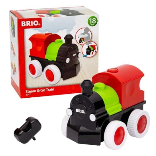 Image of BRIO Push & Go Battery Powered Steaming Toy Train for Toddlers Age 18 Months Up - Safe to Touch Steam