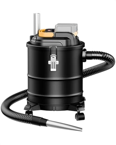 Image of DeForce Cordless Ash Vacuum, for De 20V Max Battery, 4-Gallon Portable Vacuum Cleaner, Black, with Hose Nozzles HEPA Filters Wheels, for Pellet Wood Stove BBQ Grill (Bare Tool ONLY)